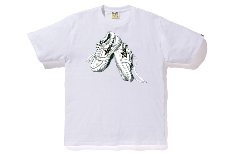 Buy 베이프 ABC 카모 베이프스타 티셔츠 (화이트/그린) 
