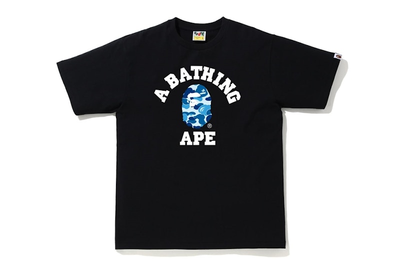 Buy BAPE 綠迷彩學院T恤 黑/藍