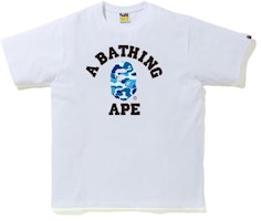 BAPE ABC Camo College Tee White/Blue