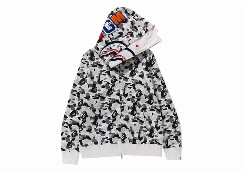 Order BAPE ABC迷彩雙鯊魚全拉鍊連帽外套 (FW23) 灰色