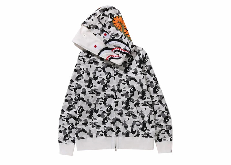 Lookbook BAPE ABC迷彩雙鯊魚全拉鍊連帽外套 (FW23) 灰色
