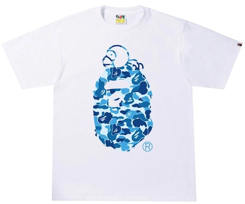 BAPE ABC Camo Milo On Big Ape Tee White/Blue Buy BAPE ABC Camo Milo On Big Ape Tee White/Blue