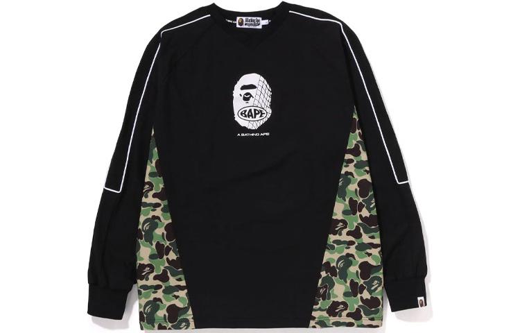BAPE ABC Camo Pullover Jersey Colorblock Crewneck Sweatshirt Mens. 1I80-113-017