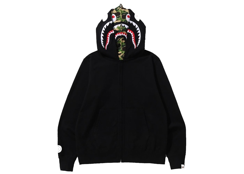 BAPE ABC Camo Shark Wide Fit Full Zip Double Hoodie 'Black'
