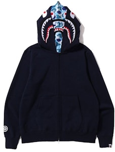 BAPE ABC Camo Shark Hoodie Zip Penuh Wide Fit 'Navy' Buy BAPE ABC Camo Shark Hoodie Zip Penuh Wide Fit 'Navy'