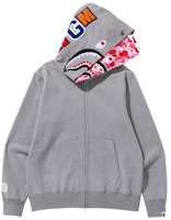 Hoodie Double Zip BAPE ABC Camo Shark Wide Fit Warna Abu-Abu Order Hoodie Double Zip BAPE ABC Camo Shark Wide Fit Warna Abu-Abu