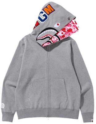 BAPE ABC Camo Shark Wide Fit Full Zip Double Hoodie 'Gray' Order BAPE ABC Camo Shark Wide Fit Full Zip Double Hoodie 'Gray'