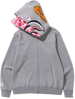 BAPE ABC Camo Shark Wide Fit Full Zip Double Hoodie 'Gray' Lookbook BAPE ABC Camo Shark Wide Fit Full Zip Double Hoodie 'Gray'