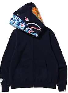 BAPE ABC Camo Shark Hoodie Zip Penuh Wide Fit 'Navy' Lookbook BAPE ABC Camo Shark Hoodie Zip Penuh Wide Fit 'Navy'