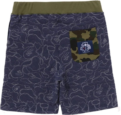 BAPE ABC Camo Pantalones Cortos Azul Marino de Talla Alta para Hombre. 1J30-153-020 Lookbook BAPE ABC Camo Pantalones Cortos Azul Marino de Talla Alta para Hombre. 1J30-153-020