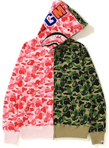 Sudadera con Capucha Bape ABC Separate Shark Cremallera Completa Rosa Verde Buy Sudadera con Capucha Bape ABC Separate Shark Cremallera Completa Rosa Verde