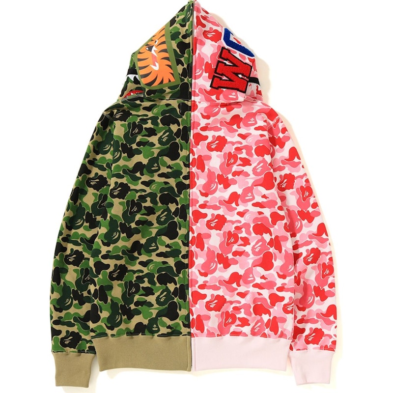 Order Bape ABC 分離鯊魚全拉鍊連帽外套 粉綠色