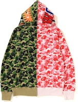 Sudadera con Capucha Bape ABC Separate Shark Cremallera Completa Rosa Verde Order Sudadera con Capucha Bape ABC Separate Shark Cremallera Completa Rosa Verde