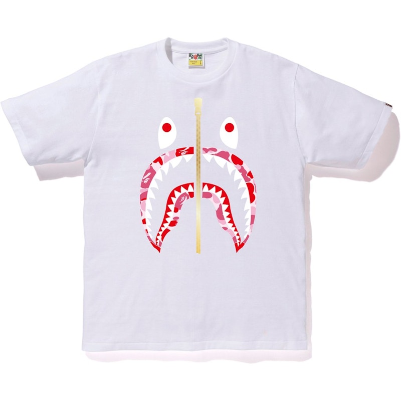 Bape ABC Shark Tee White Pink