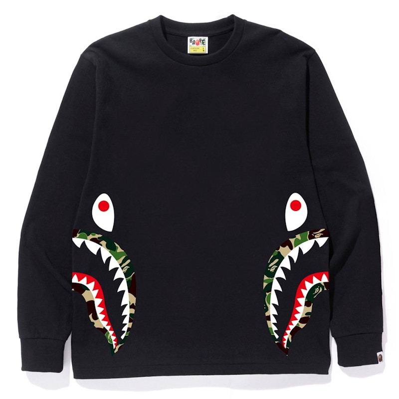 Bape ABC Side Shark LS Tee Black Green