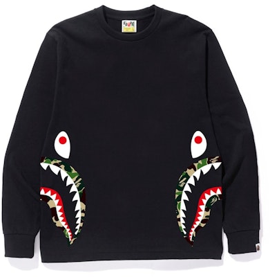 Camiseta Manga Larga Bape ABC Side Shark Negro Verde Buy Camiseta Manga Larga Bape ABC Side Shark Negro Verde
