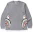 Buy Bape ABC Side Shark LS Tee Grey Green