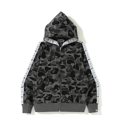 BAPE ABC STA Tape Full Zip Hoodie Black Camo Unisex 1F80-115-021BLACK