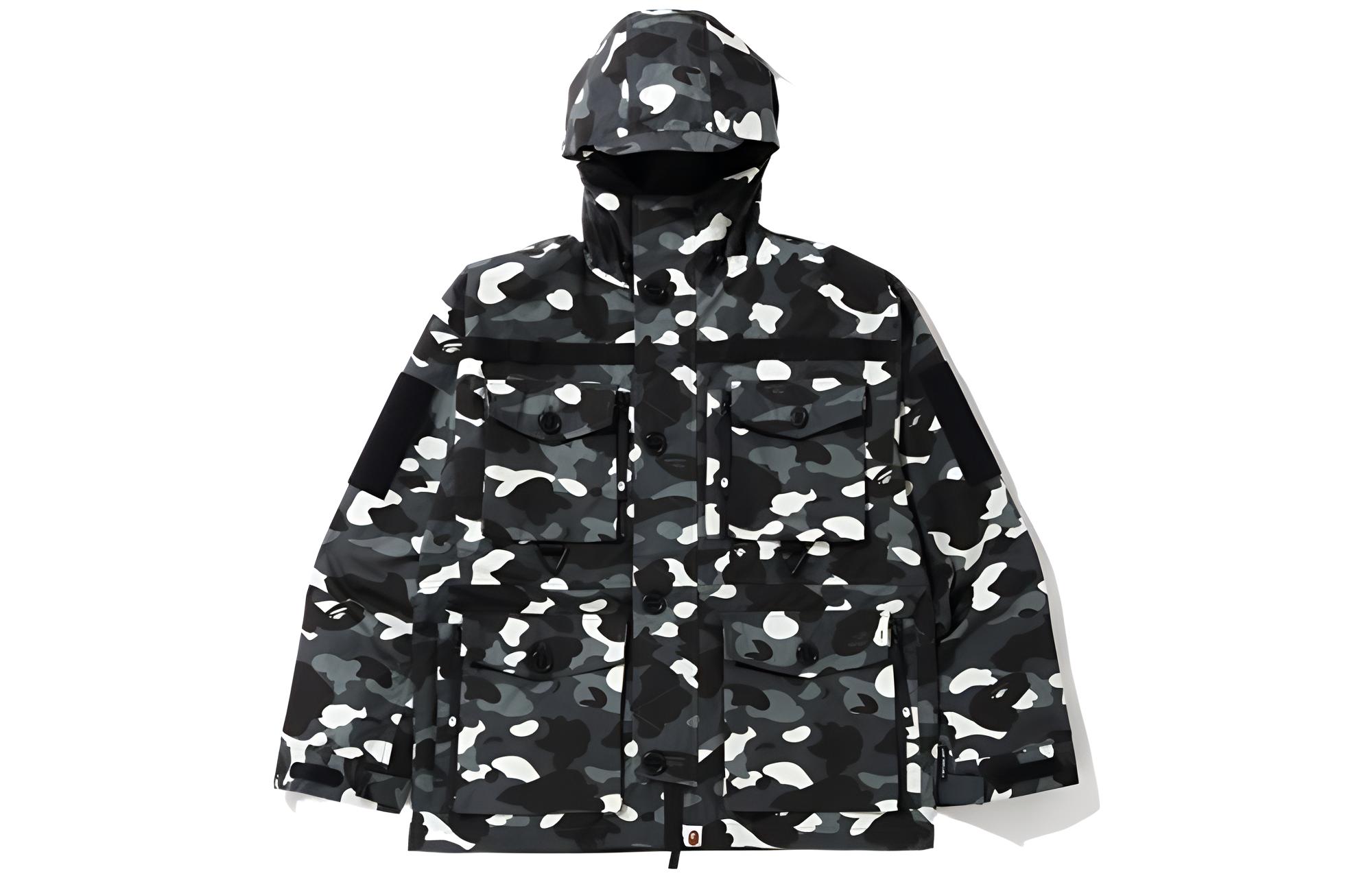BAPE All-Over Glow Camo Hooded Jacket Black 0ZXJKM41008XD