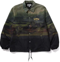BAPE All-Over Print Patchwork Slim-Fit Jacket Green Long Sleeve 1K30-140-301 BAPE All-Over Print Patchwork Slim-Fit Jacket Green Long Sleeve 1K30-140-301