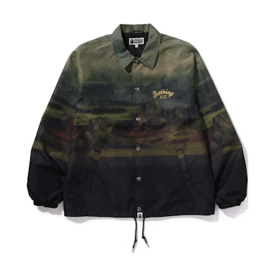BAPE All-Over Print Patchwork Slim-Fit Jacket Green Long Sleeve 1K30-140-301