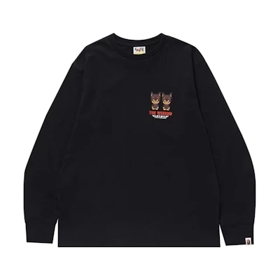 BAPE Alphabet Animal Print Crewneck Sweatshirt Black 2F73-111-924