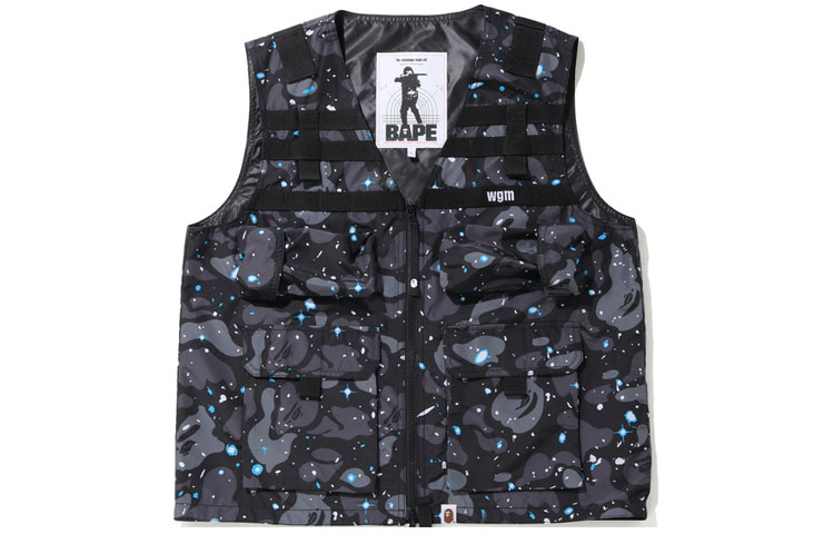 BAPE Alphabet Night Sky Camo Multi-Pocket Vest Men’s Black 0ZXVCM182063E