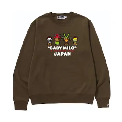 BAPE Alphabet Print Crewneck Pullover Sweatshirt Unisex 2J72-113-001