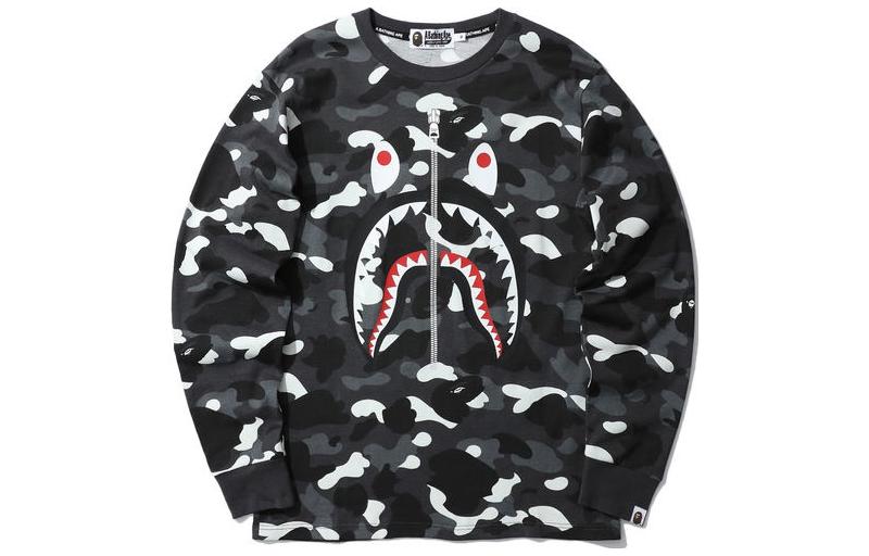 BAPE Animal Print Crewneck Long Sleeve Sweatshirt Black () OZXLTM11008XD