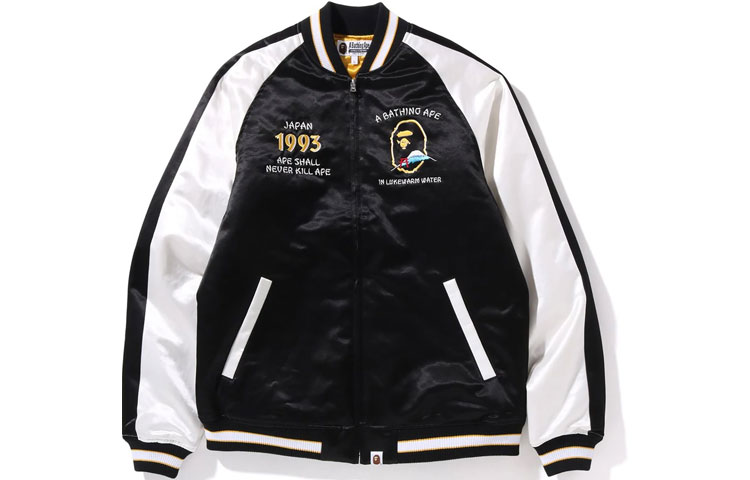 BAPE Ape Head Colorblock Varsity Jacket 1H70-140-004