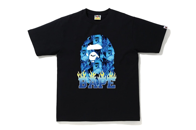 Buy Camiseta BAPE Ape Head Flame Negro/Azul