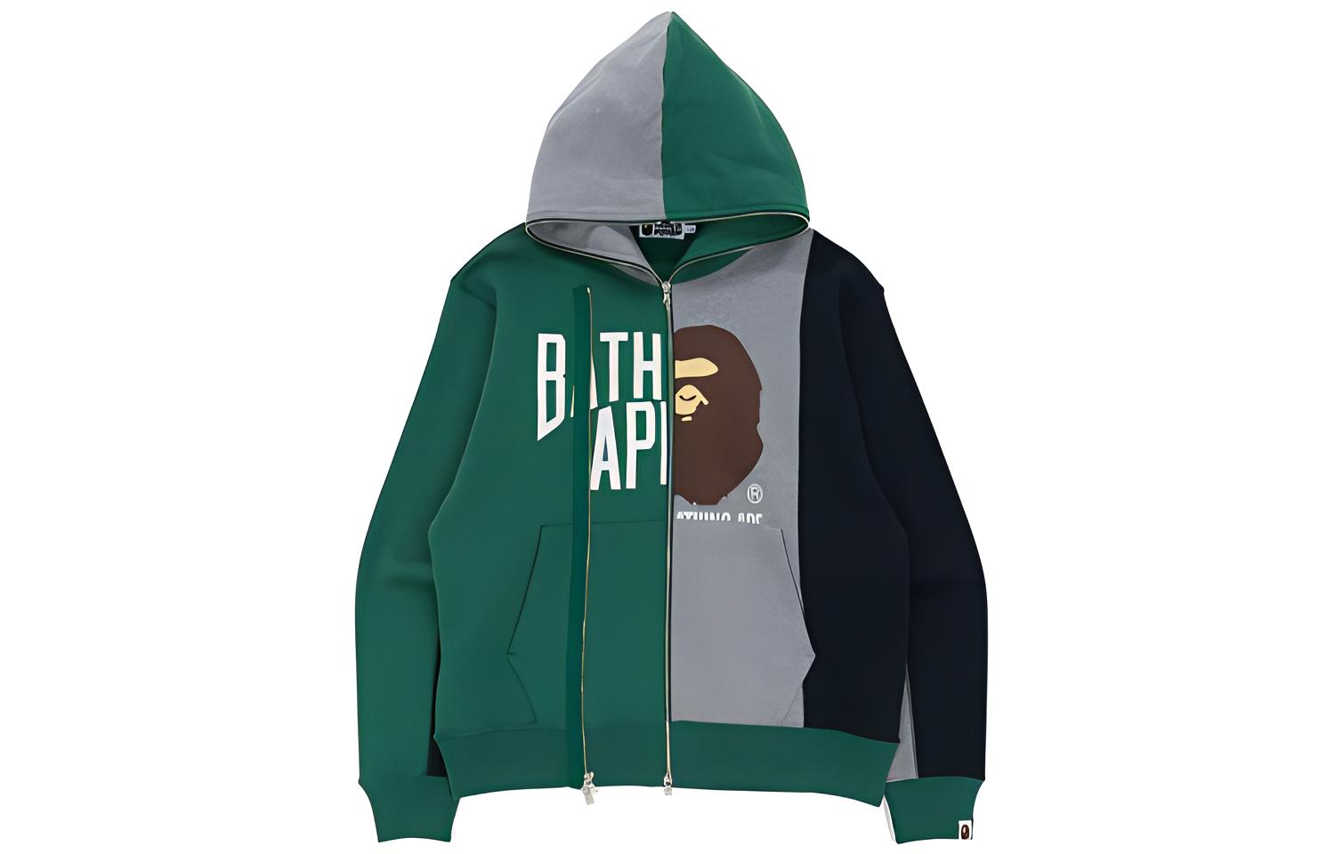 BAPE Ape Head Letter Print Zip-Up Hoodie Jacket 1H80-115-015