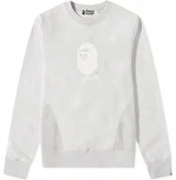 BAPE Ape Head Logo Crewneck Sweatshirt Unisex Gray Long Sleeve 001SWI801003M BAPE Ape Head Logo Crewneck Sweatshirt Unisex Gray Long Sleeve 001SWI801003M