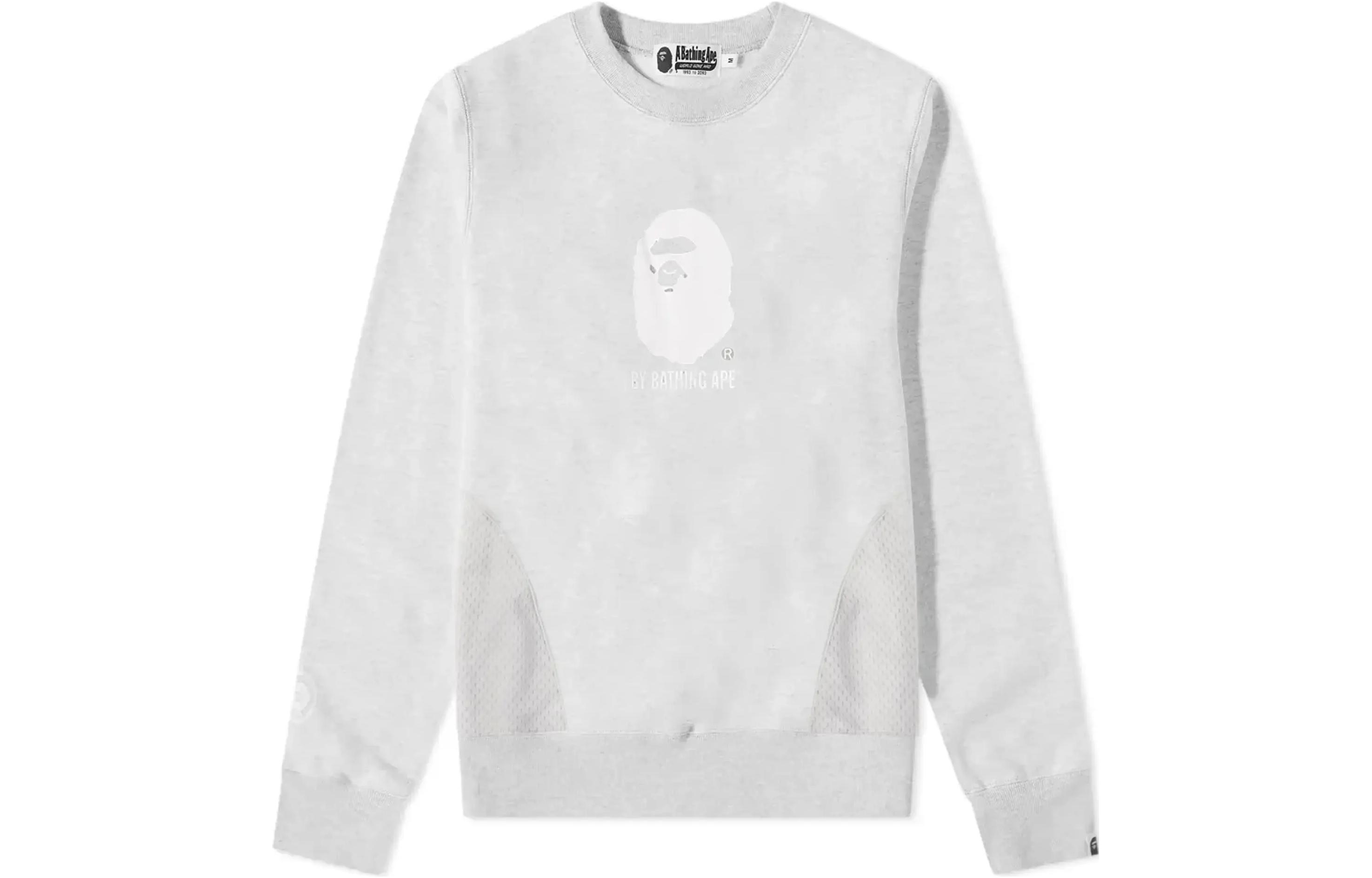 Order BAPE 猿人頭標誌灰色長袖中性圓領衛衣 001SWI801003M