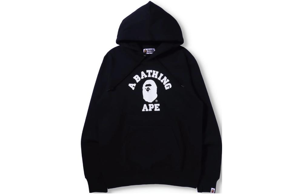 BAPE Ape Head Logo Letter Print Drawstring Long Sleeve Hoodie 0ZXSWM114008H