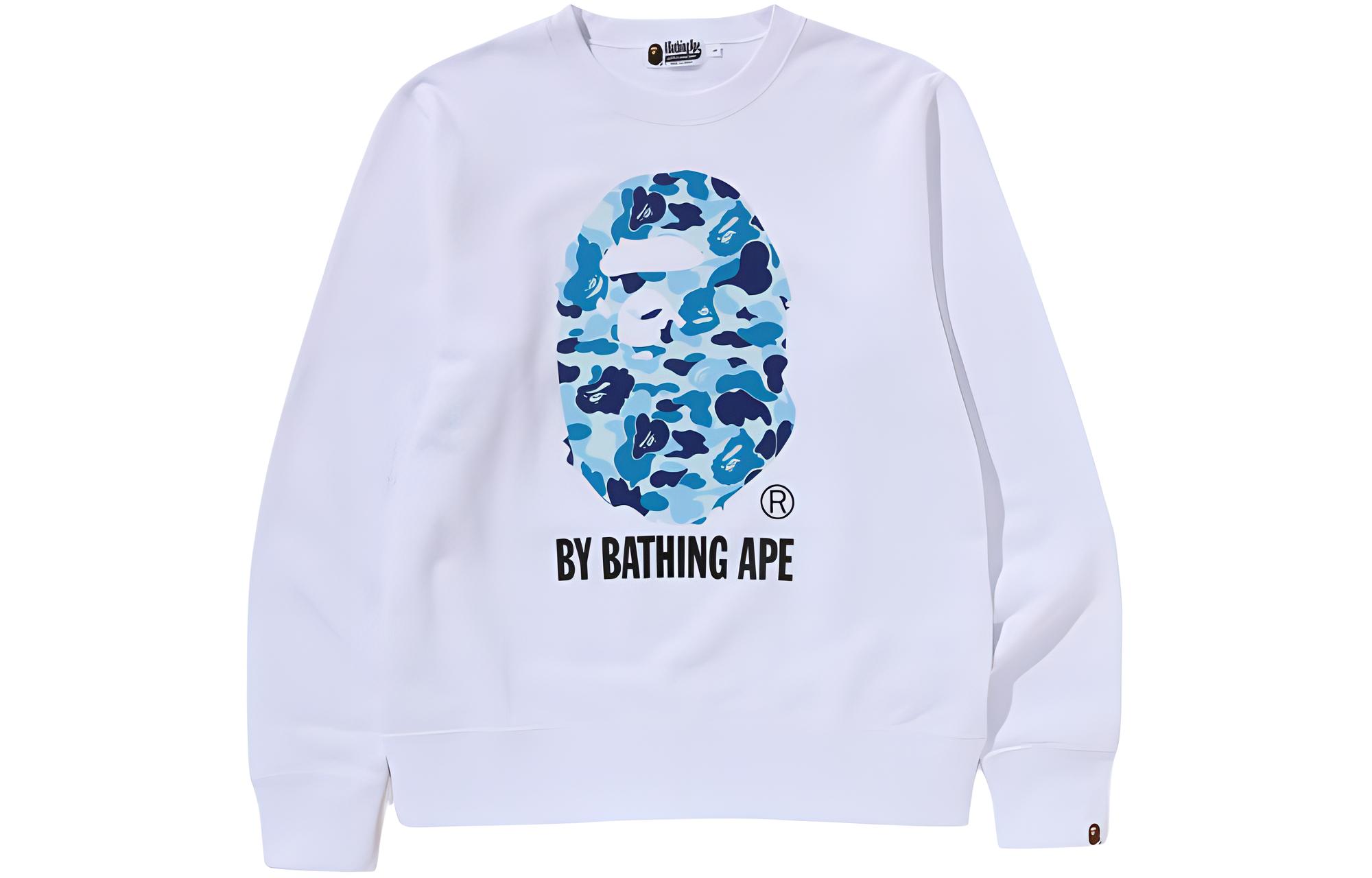 BAPE Ape Head Logo Print Crewneck Pullover Long-Sleeve Sweatshirt 1K20-113-007
