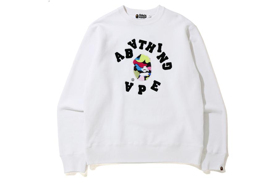 BAPE Ape Head Logo Print Pullover Long Sleeve Sweatshirt 0ZXSWM113015F