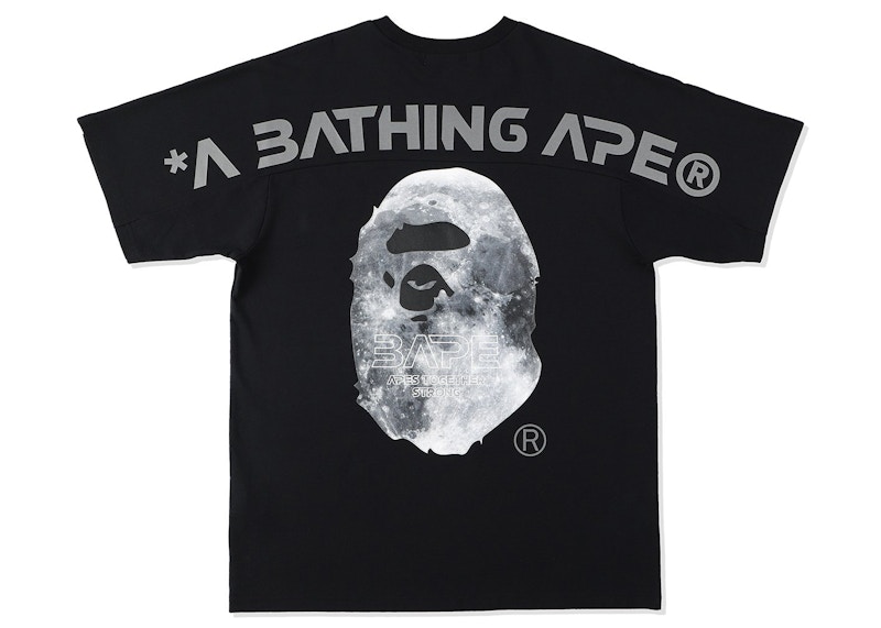 Buy BAPE 猿人頭月亮黑色T恤