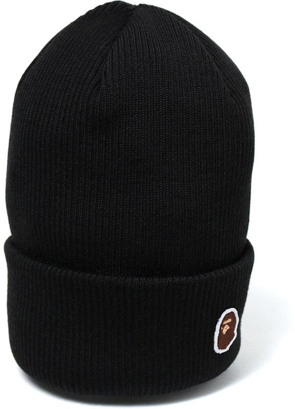 bape-ape-head-one-point-beanie-black