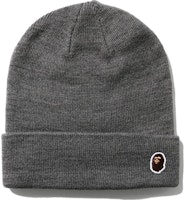 Bape Ape Head One Point Beanie Grey Bape Ape Head One Point Beanie Grey