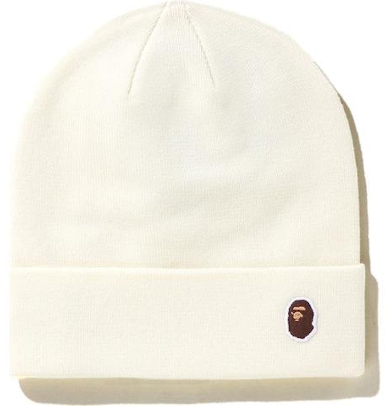 bape-ape-head-one-point-beanie-white