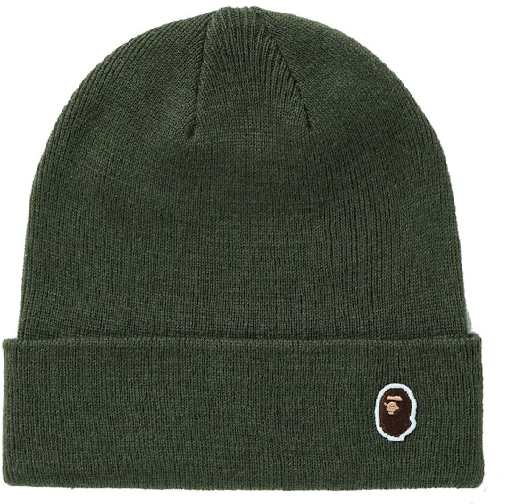 bape-ape-head-one-point-knit-cap-olive-fw-21