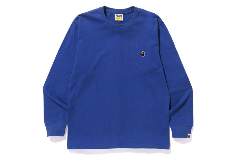 BAPE Ape Head One Point LS Tee Blue