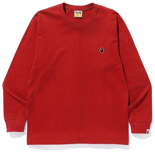 bape-ape-head-one-point-ls-tee-red
