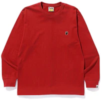 BAPE Ape Head One Point LS Tee Red BAPE Ape Head One Point LS Tee Red