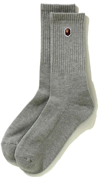 bape-ape-head-one-point-socks-grey