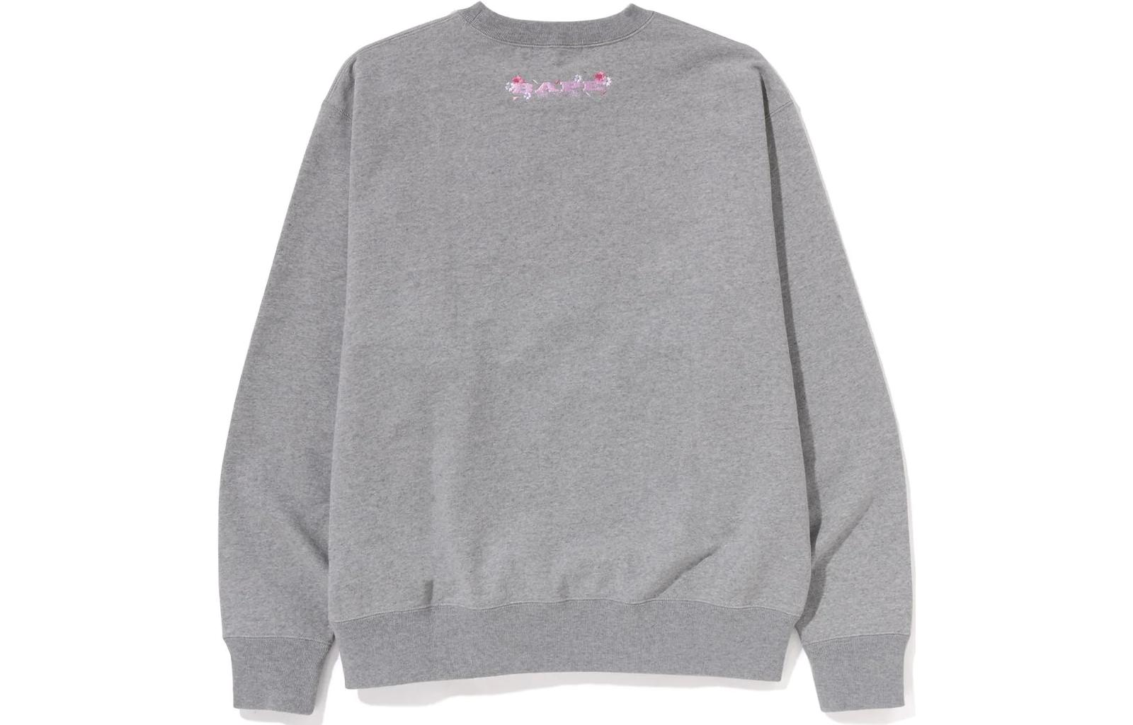 Lookbook BAPE Ape Head Sakura Crewneck Lengan Panjang Sweatshirt Kelabu 1J20-113-006