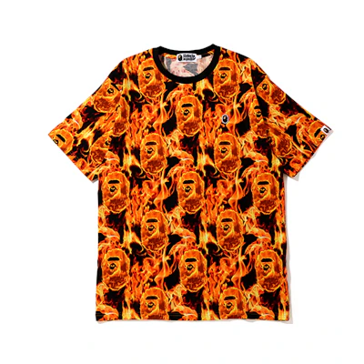 BAPE Ape Head Series Repeat Logo Embroidery Crewneck T-Shirt. 0ZXTEM109010E