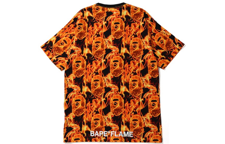 Lookbook BAPE 大猩猩頭系列重複Logo刺繡長袖T恤。 0ZXTEM109010E