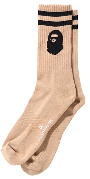 bape-ape-head-socks-beige